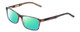 Profile View of Ernest Hemingway H4806 Designer Polarized Reading Sunglasses with Custom Cut Powered Green Mirror Lenses in Grey Blue/Auburn Brown Layered Mist Unisex Rectangle Full Rim Acetate 56 mm