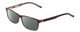 Profile View of Ernest Hemingway H4806 Designer Polarized Reading Sunglasses with Custom Cut Powered Smoke Grey Lenses in Yellow Brown Tortoise Havana/Olive Green Lines Layered Unisex Rectangle Full Rim Acetate 56 mm