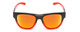 Front View of Smith Optics Rounder Unisex Round Sunglasses Dark Grey Black/Red Chromapop 51 mm