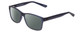 Profile View of 2000&Beyond 3059 Designer Polarized Sunglasses with Custom Cut Smoke Grey Lenses in Matte Blue Mens Classic Full Rim Acetate 55 mm