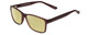 Profile View of 2000&Beyond 3059 Designer Polarized Reading Sunglasses with Custom Cut Powered Sun Flower Yellow Lenses in Matte Brown Mens Classic Full Rim Acetate 55 mm