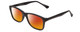 Profile View of Gotham Style 237 Designer Polarized Sunglasses with Custom Cut Red Mirror Lenses in Matte Black Unisex Classic Full Rim Acetate 55 mm