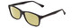 Profile View of Gotham Style 237 Designer Polarized Reading Sunglasses with Custom Cut Powered Sun Flower Yellow Lenses in Matte Black Unisex Classic Full Rim Acetate 55 mm
