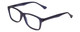 Profile View of Gotham Style 237 Designer Progressive Lens Blue Light Blocking Eyeglasses in Matte Blue Unisex Classic Full Rim Acetate 55 mm