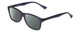 Profile View of Gotham Style 237 Designer Polarized Reading Sunglasses with Custom Cut Powered Smoke Grey Lenses in Matte Blue Unisex Classic Full Rim Acetate 55 mm