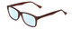 Profile View of Gotham Style 237 Designer Progressive Lens Blue Light Blocking Eyeglasses in Matte Brown Unisex Classic Full Rim Acetate 55 mm