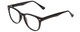 Profile View of Gotham Style 252 Designer Progressive Lens Blue Light Blocking Eyeglasses in Matte Black Unisex Round Full Rim Acetate 52 mm