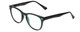 Profile View of Gotham Style 252 Designer Progressive Lens Blue Light Blocking Eyeglasses in Matte Green Unisex Round Full Rim Acetate 52 mm