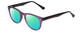 Profile View of Gotham Style 252 Designer Polarized Reading Sunglasses with Custom Cut Powered Green Mirror Lenses in Matte Purple Unisex Round Full Rim Acetate 52 mm