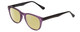 Profile View of Gotham Style 252 Designer Polarized Reading Sunglasses with Custom Cut Powered Sun Flower Yellow Lenses in Matte Purple Unisex Round Full Rim Acetate 52 mm
