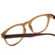 Close Up View of Gotham Style 252 Designer Reading Eye Glasses with Custom Cut Powered Lenses in Matte Tan Brown Unisex Round Full Rim Acetate 52 mm