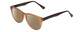 Profile View of Gotham Style 252 Designer Polarized Sunglasses with Custom Cut Amber Brown Lenses in Matte Tan Brown Unisex Round Full Rim Acetate 52 mm