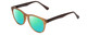 Profile View of Gotham Style 252 Designer Polarized Reading Sunglasses with Custom Cut Powered Green Mirror Lenses in Matte Tan Brown Unisex Round Full Rim Acetate 52 mm