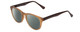 Profile View of Gotham Style 252 Designer Polarized Reading Sunglasses with Custom Cut Powered Smoke Grey Lenses in Matte Tan Brown Unisex Round Full Rim Acetate 52 mm