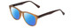 Profile View of Gotham Style 252 Designer Polarized Reading Sunglasses with Custom Cut Powered Blue Mirror Lenses in Matte Tan Brown Unisex Round Full Rim Acetate 52 mm