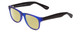 Profile View of Gotham Style 253 Designer Polarized Reading Sunglasses with Custom Cut Powered Sun Flower Yellow Lenses in Matte Blue Unisex Classic Full Rim Acetate 52 mm