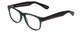 Profile View of Gotham Style 253 Designer Reading Eye Glasses with Custom Cut Powered Lenses in Matte Green Unisex Classic Full Rim Acetate 52 mm