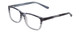 Profile View of Gotham Style 256 Designer Reading Eye Glasses with Custom Cut Powered Lenses in Matte Blue Stripe Mens Classic Full Rim Acetate 55 mm