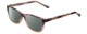 Profile View of Gotham Style 256 Designer Polarized Sunglasses with Custom Cut Smoke Grey Lenses in Matte Grey Stripe Mens Classic Full Rim Acetate 55 mm