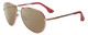 Profile View of Isaac Mizrahi IM36-71 Designer Polarized Sunglasses with Custom Cut Amber Brown Lenses in Pink Gold Unisex Aviator Full Rim Acetate 59 mm