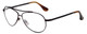 Profile View of Isaac Mizrahi IM16-20 Designer Reading Eye Glasses with Custom Cut Powered Lenses in Bronze Copper Brown Unisex Aviator Full Rim Metal 59 mm