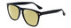Profile View of Isaac Mizrahi IM88-10 Designer Polarized Reading Sunglasses with Custom Cut Powered Sun Flower Yellow Lenses in Midnight Black Unisex Classic Full Rim Acetate 57 mm
