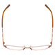 Top View of Vivid 371-C02 Designer Reading Eye Glasses with Custom Cut Powered Lenses in Metallic Orange/Brown Unisex Rectangle Semi-Rimless Metal 50 mm