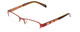 Profile View of Vivid 371-C02 Designer Single Vision Prescription Rx Eyeglasses in Metallic Orange/Brown Unisex Rectangle Semi-Rimless Metal 50 mm