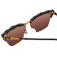 Close Up View of GUCCI GG0660S-001 Women Cateye Designer Sunglasses Black/Antique Gold/Brown 58mm