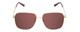Front View of GUCCI GG0987SA-002 Unisex Classic Designer Sunglasses in Gold & Plum/Brown 60 mm