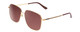 Profile View of GUCCI GG0987SA-002 Unisex Classic Designer Sunglasses in Gold & Plum/Brown 60 mm