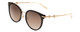 Profile View of GUCCI GG1015SK-004 Womens Cateye Designer Sunglasses Black Gold/White/Brown 56mm