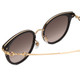 Close Up View of GUCCI GG1015SK-004 Womens Cateye Designer Sunglasses Black Gold/White/Brown 56mm