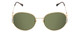 Front View of GUCCI GG1017SK-002 Womens Round Sunglasses in Gold & Tortoise Havana/Green 58 mm