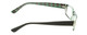 Side View of Moda Vision 2013 Designer Reading Eye Glasses with Custom Cut Powered Lenses in Green Crystal Layer Mosaic Unisex Rectangle Full Rim Acetate 55 mm