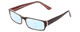 Profile View of Moda Vision 2013 Designer Progressive Lens Blue Light Blocking Eyeglasses in Orange Crystal Layer Mosaic Black Unisex Rectangle Full Rim Acetate 55 mm