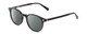 Profile View of Ernest Hemingway H4908 Designer Polarized Sunglasses with Custom Cut Smoke Grey Lenses in Gloss Black Unisex Round Full Rim Acetate 49 mm