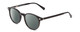 Profile View of Ernest Hemingway H4908 Designer Polarized Reading Sunglasses with Custom Cut Powered Smoke Grey Lenses in Gloss Black Unisex Round Full Rim Acetate 49 mm