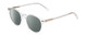 Profile View of Ernest Hemingway H4908 Designer Polarized Sunglasses with Custom Cut Smoke Grey Lenses in Clear Crystal Unisex Round Full Rim Acetate 49 mm