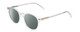 Profile View of Ernest Hemingway H4908 Designer Polarized Reading Sunglasses with Custom Cut Powered Smoke Grey Lenses in Clear Crystal Unisex Round Full Rim Acetate 49 mm