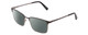 Profile View of Ernest Hemingway H4909 Designer Polarized Reading Sunglasses with Custom Cut Powered Smoke Grey Lenses in Black/Gun Metal Unisex Rectangle Full Rim Metal 55 mm