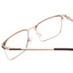 Close Up View of Ernest Hemingway H4909 Unisex Rectangle Designer Reading Glasses Brown/Gold 55mm