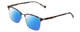 Profile View of Ernest Hemingway H4904 Designer Polarized Sunglasses with Custom Cut Blue Mirror Lenses in Matte Grey Tortoise Havana/Gun Metal Unisex Cateye Full Rim Acetate 55 mm