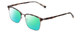 Profile View of Ernest Hemingway H4904 Designer Polarized Reading Sunglasses with Custom Cut Powered Green Mirror Lenses in Matte Grey Tortoise Havana/Gun Metal Unisex Cateye Full Rim Acetate 55 mm
