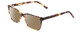 Profile View of Ernest Hemingway H4905 Designer Polarized Sunglasses with Custom Cut Amber Brown Lenses in Antique Yellow Brown Tortoise Havana Ladies Classic Full Rim Acetate 53 mm
