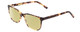 Profile View of Ernest Hemingway H4905 Designer Polarized Reading Sunglasses with Custom Cut Powered Sun Flower Yellow Lenses in Antique Yellow Brown Tortoise Havana Ladies Classic Full Rim Acetate 53 mm