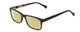 Profile View of Ernest Hemingway H4807 Designer Polarized Reading Sunglasses with Custom Cut Powered Sun Flower Yellow Lenses in Matte Black Unisex Square Full Rim Acetate 54 mm