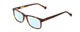 Profile View of Ernest Hemingway H4807 Designer Blue Light Blocking Eyeglasses in Matte Yellow Brown Tortoise Havana Unisex Square Full Rim Acetate 54 mm