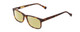 Profile View of Ernest Hemingway H4807 Designer Polarized Reading Sunglasses with Custom Cut Powered Sun Flower Yellow Lenses in Matte Yellow Brown Tortoise Havana Unisex Square Full Rim Acetate 54 mm
