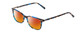 Profile View of Ernest Hemingway H4808 Designer Polarized Sunglasses with Custom Cut Red Mirror Lenses in Blue Brown Black Glitter Marble Ladies Cateye Full Rim Acetate 52 mm